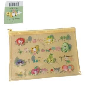 Sanrio Characters yellow clear flat pouch.